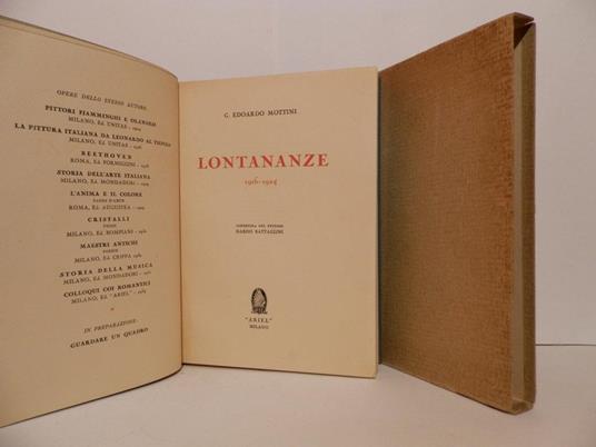 Lontananze : 1916-1924 - Guido Edoardo Mottini - copertina