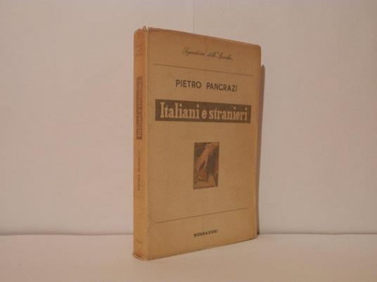 Italiani e stranieri - Pietro Pancrazi - copertina