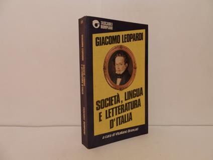 Società, lingua e letteratura d'Italia - Giacomo Leopardi - copertina