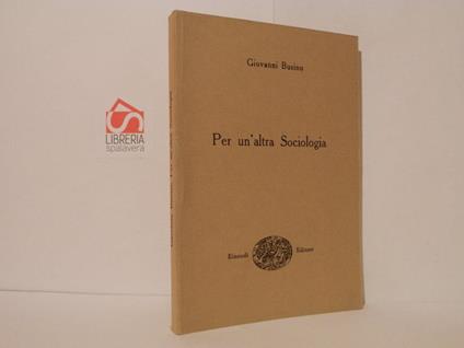 Per un'altra Sociologia - Giovanni Busino - copertina