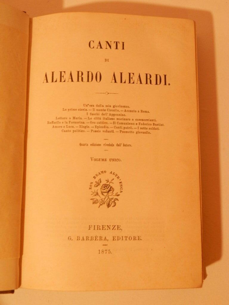 Canti di Aleardo Aleardi