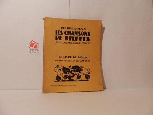 Les chansons de bilitis - Pierre Louÿs - copertina