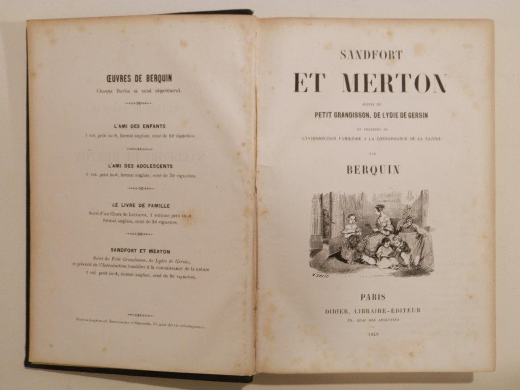 Sandfort et merton suivis du petit Grandisson, de Lydie Gersin et précédés de l'introduction familèire a la connaissance de la nature