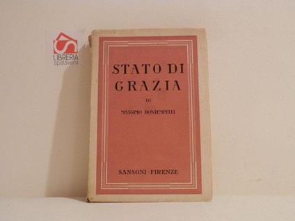 Stato di grazia - Massimo Bontempelli - copertina