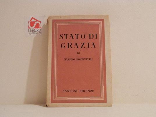 Stato di grazia - Massimo Bontempelli - copertina