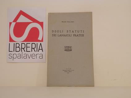 Degli statuti dei lanaioli pratesi - copertina