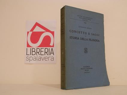 Concetto e saggi di storia della filosofia - Augusto Guzzo - copertina