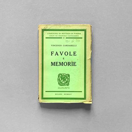 Favole e memorie - Vincenzo Cardarelli - copertina