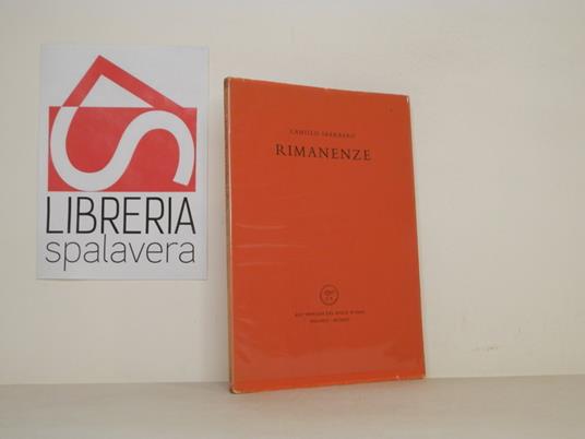 Rimanenze - Camillo Sbarbaro - copertina