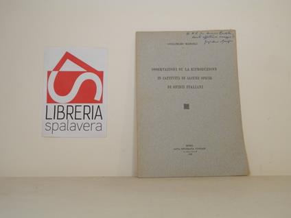 Osservazioni su la riproduzione in cattività di alcune specie di Ofidii italiani - copertina