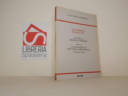 De Hominis dignitate Lettera a Ermolaro Barbaro - copertina