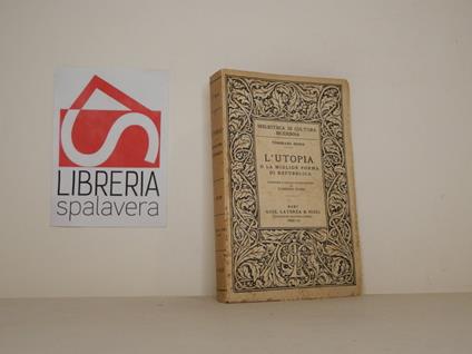 L' utopia o la miglior forma di repubblica - Tommaso Moro - copertina