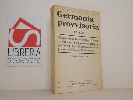Germania provvisoria - Erich Kuby - copertina