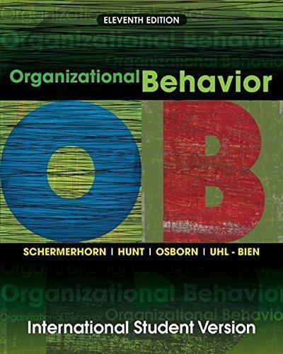 Organizational Behavior, 11th Edition International Student Version - John R. Schermerhorn - copertina