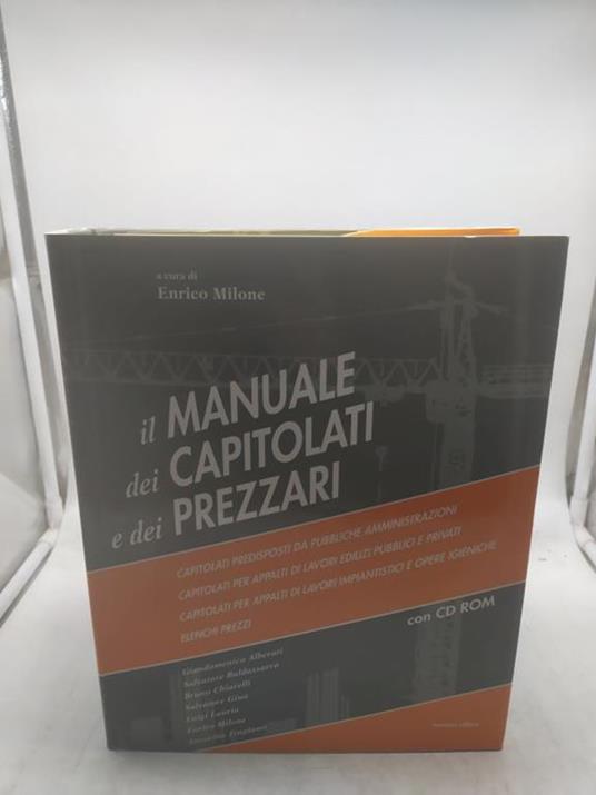 enrico milone il manuale dei capitolati e dei prezzari - copertina