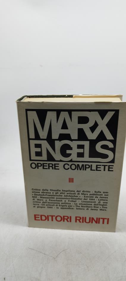 marx engels opere complete 3 1843-1844 editori riuniti - copertina