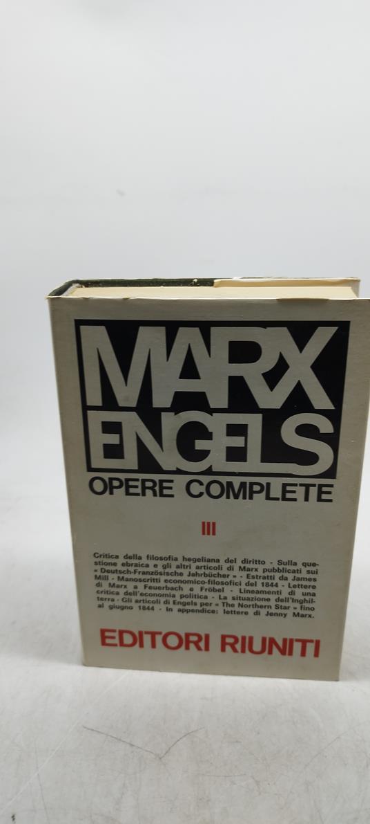 marx engels opere complete 3 1843-1844 editori riuniti - copertina