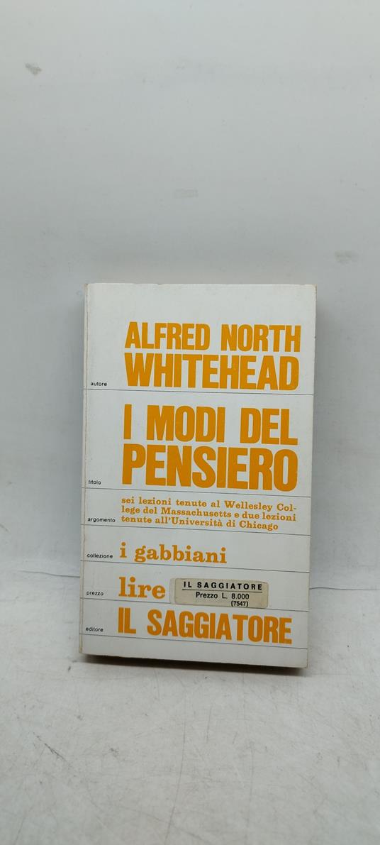 i mondi del pensiero - Alfred North Whitehead - copertina