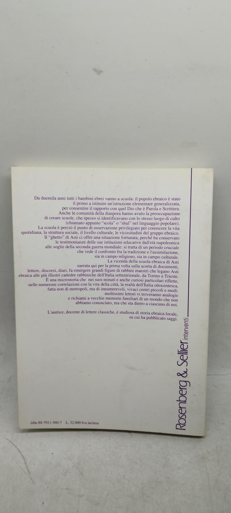 scuola e vita nella comunità ebraica di asti 1800 1930 come ingenui agnelletti