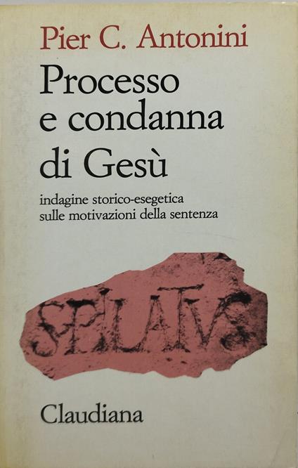 processo e condanna di gesù - copertina