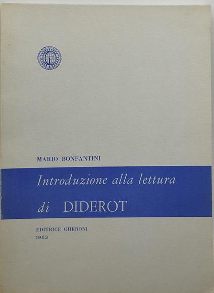 introduzione alla lettura di diderot - Mario Bonfantini - copertina