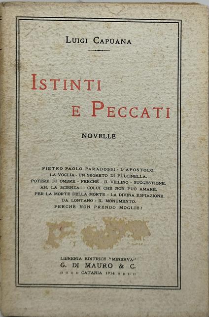 luigi capuana istinti e peccati novelle luigi capuana - copertina