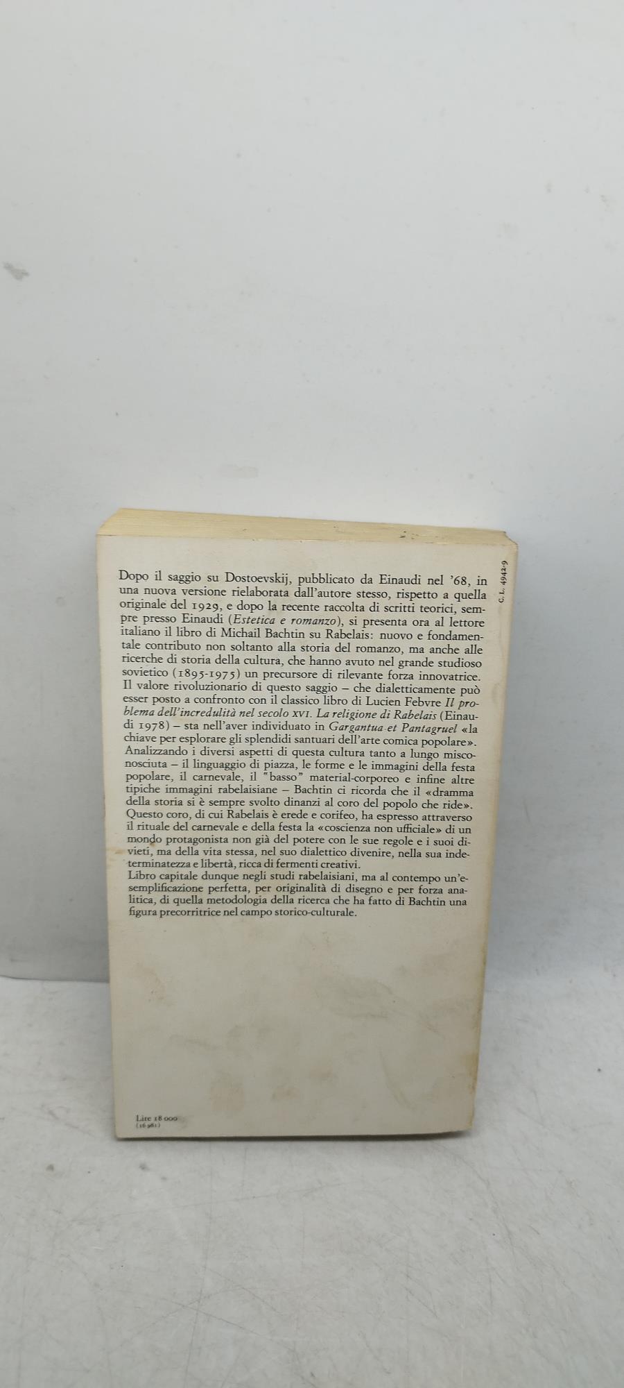L' opera di rabelais e la cultura popolare einaudi