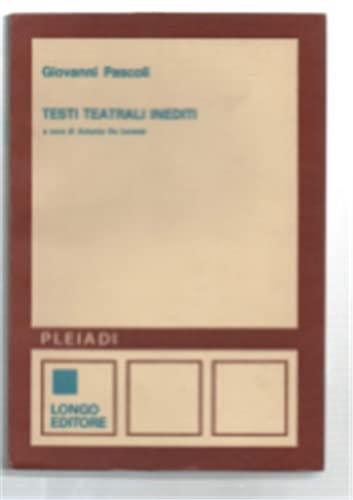 Testi teatrali inediti - copertina