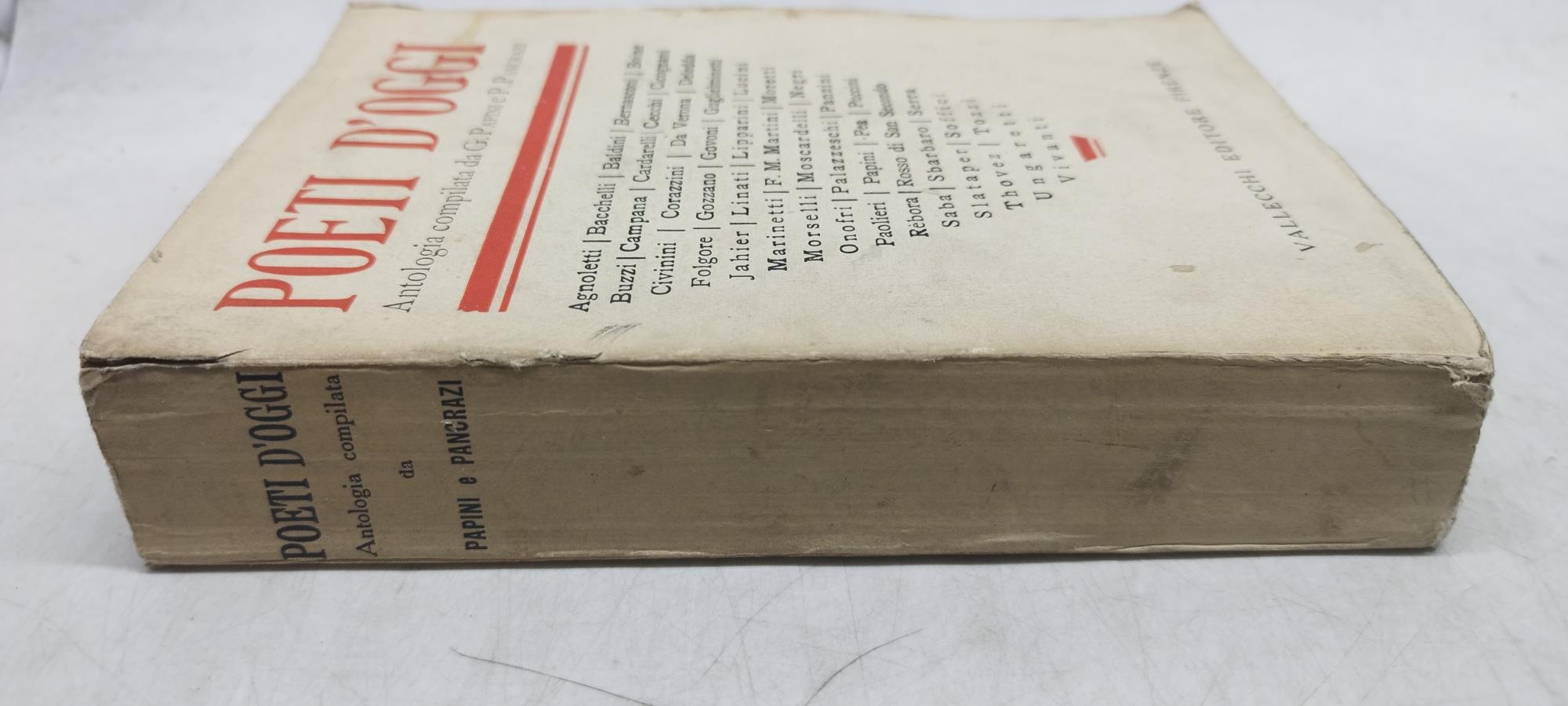poeti d'oggi antologia compilata da g papini e p pancfrazi