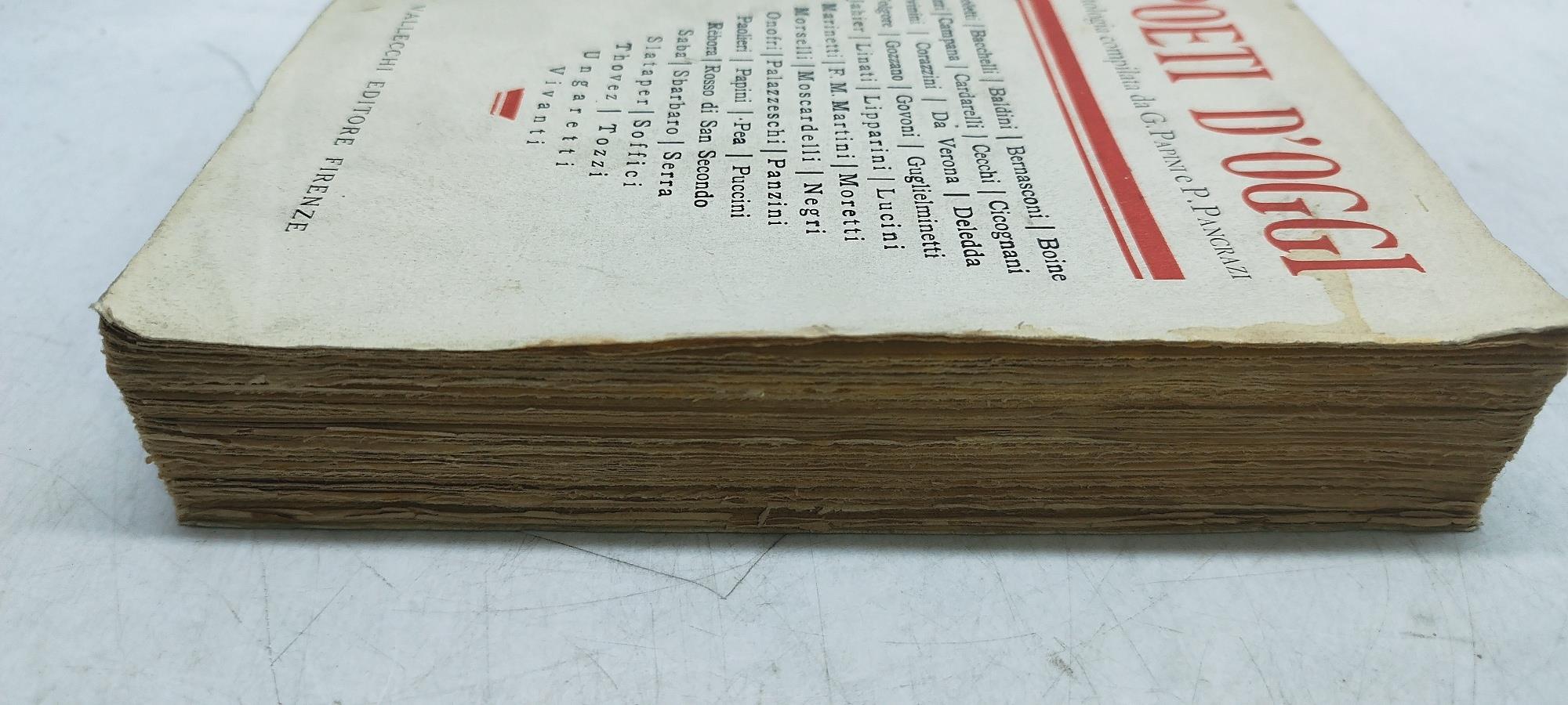 poeti d'oggi antologia compilata da g papini e p pancfrazi