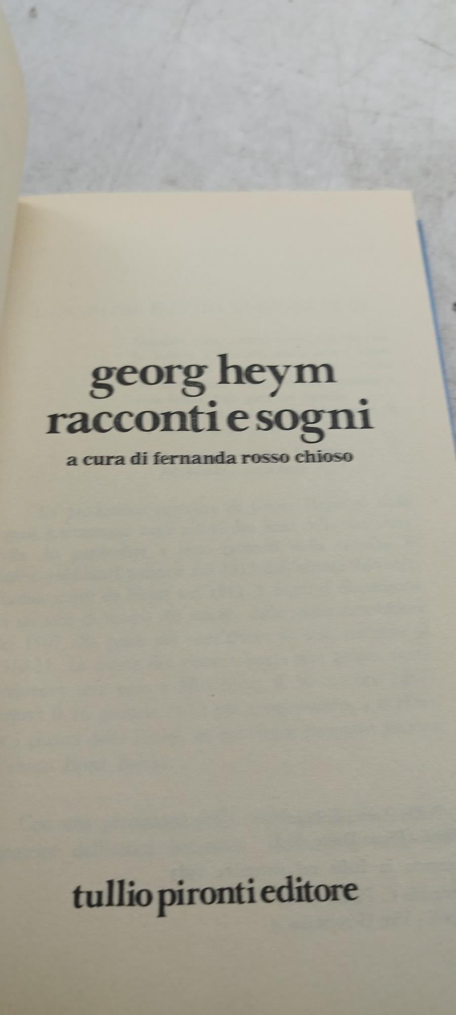 georg heym racconti e sogni