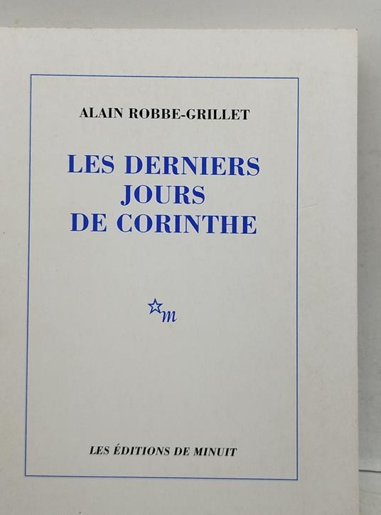 alain robbe grillet les derniers jours de corinthe - copertina