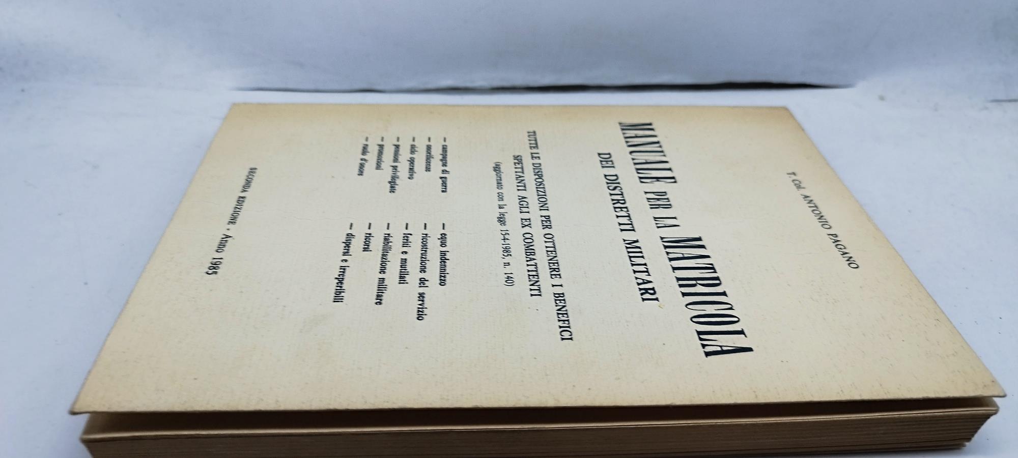manuale per la matricola dei distretti militari
