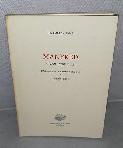 carmelo bene manfred - copertina