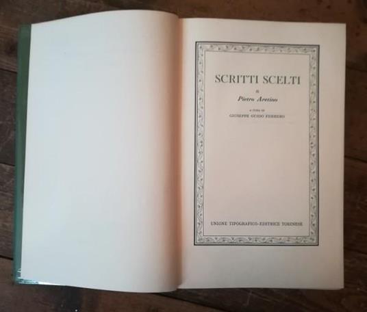 Scritti Scelti - Pietro Aretino - copertina
