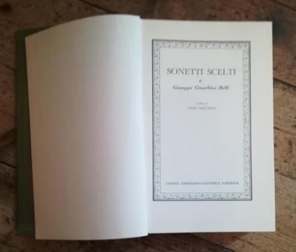 Sonetti scelti - Giuseppe Gioachino Belli - copertina