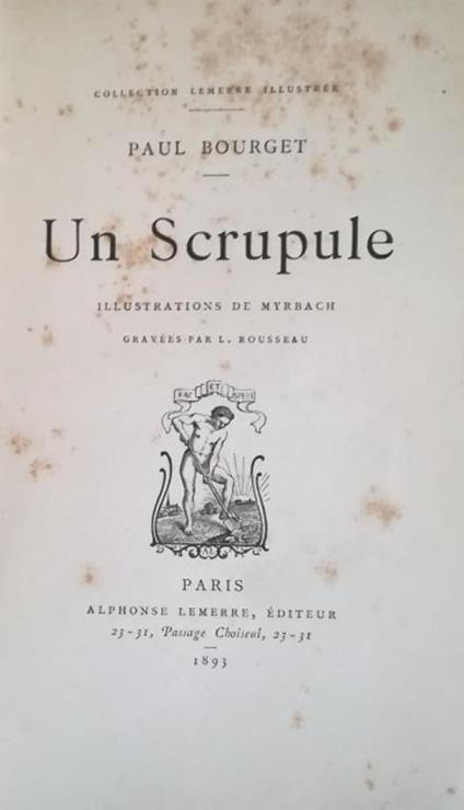 Un Scrupule - Paul Bourget - copertina