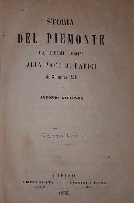 Storia Del Piemonte - Antonio Gallenga - copertina