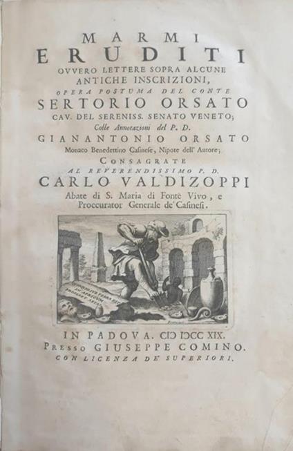 Marmi Eruditi Ovvero Lettere Sopra Alcune Antiche Iscrizioni - copertina