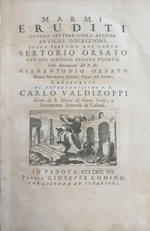 Marmi Eruditi Ovvero Lettere Sopra Alcune Antiche Iscrizioni - copertina