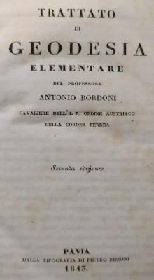Trattato Di Geodesia Elementare - Antonio Bordoni - copertina