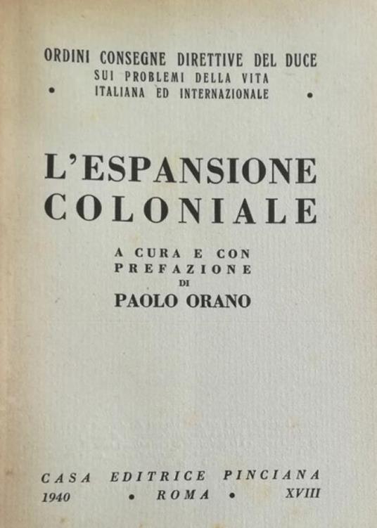 L' Espansione Coloniale - Paolo Orano - copertina