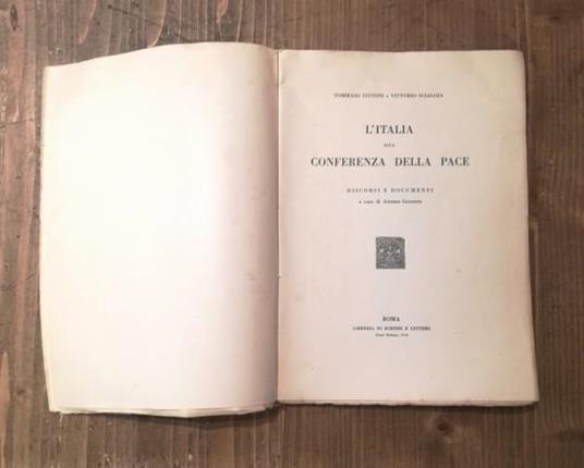 L' Italia Alla Conferenza Della Pace - Tommaso Tittoni - copertina