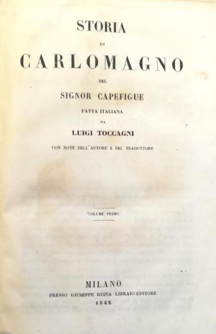 Storia Di Carlomagno Del Signor Capefigue - copertina
