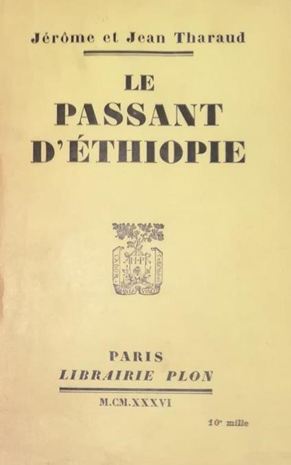 Le Passant D'Ethiopie - Jérome Tharaud - copertina