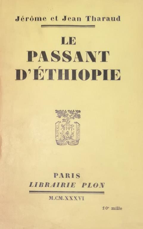 Le Passant D'Ethiopie - Jérome Tharaud - copertina