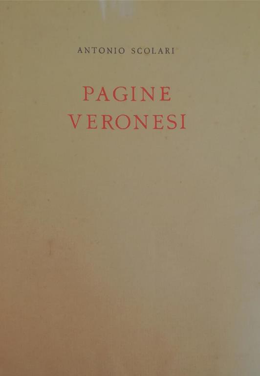 Pagine Veronesi - Antonio Scolari - copertina