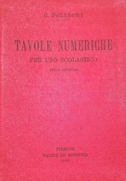 Tavole Numeriche Per Uso Scolastico - copertina