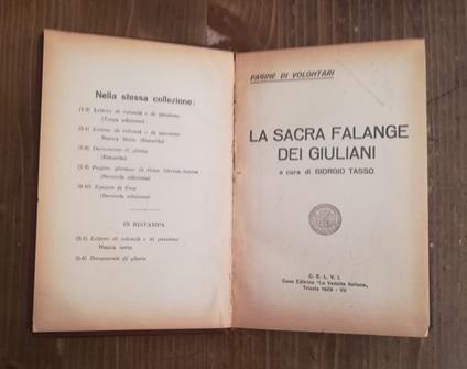 La sacra falange dei Giuliani - Giorgio Tasso - copertina