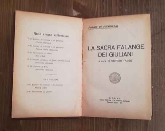La sacra falange dei Giuliani - Giorgio Tasso - copertina
